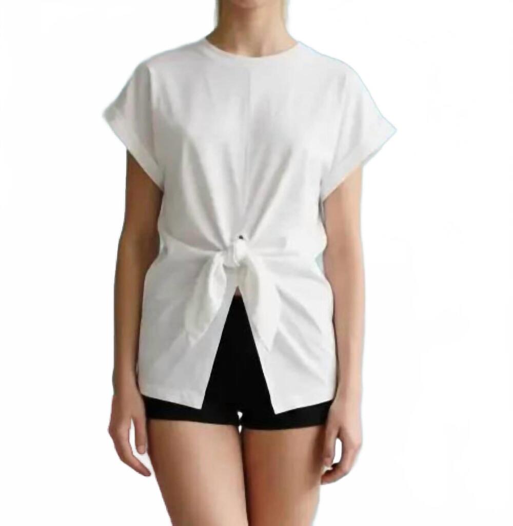 NEW HEYSON lidia front knot top in off white